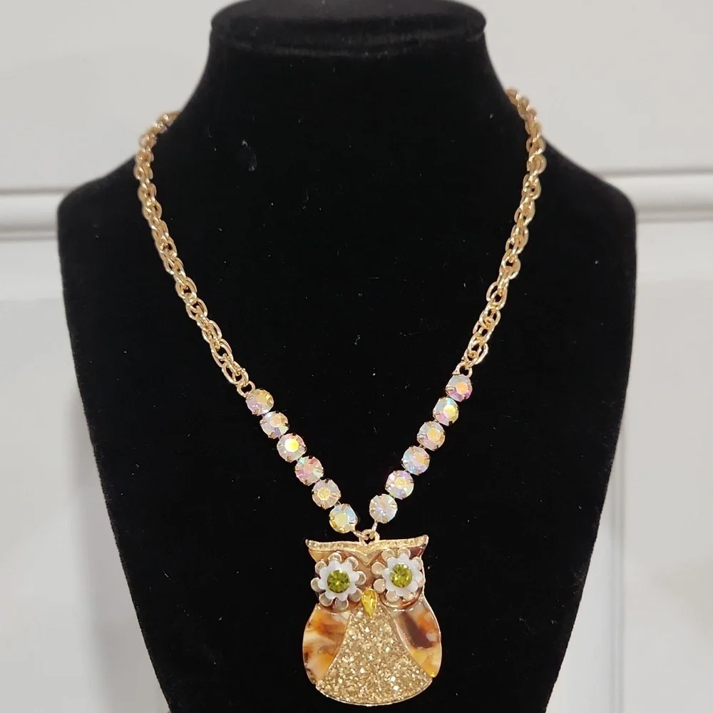🦉▪️ BETSEY JOHNSON ▪️Owl Pendant  Statement 16